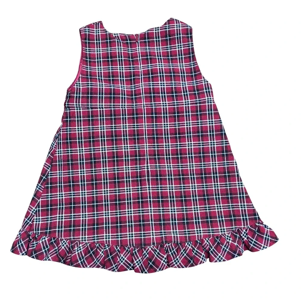 Gymboree 12 mo Red Plaid Sleeveless Jumper Dress and Diaper Cover Set Holiday